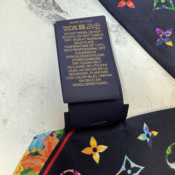 ❌❌ LOUIS VUITTON Garden Bandeau Silk Scarf BB LV Blue Roses Monogram flowers NEW - Picture 5 of 10